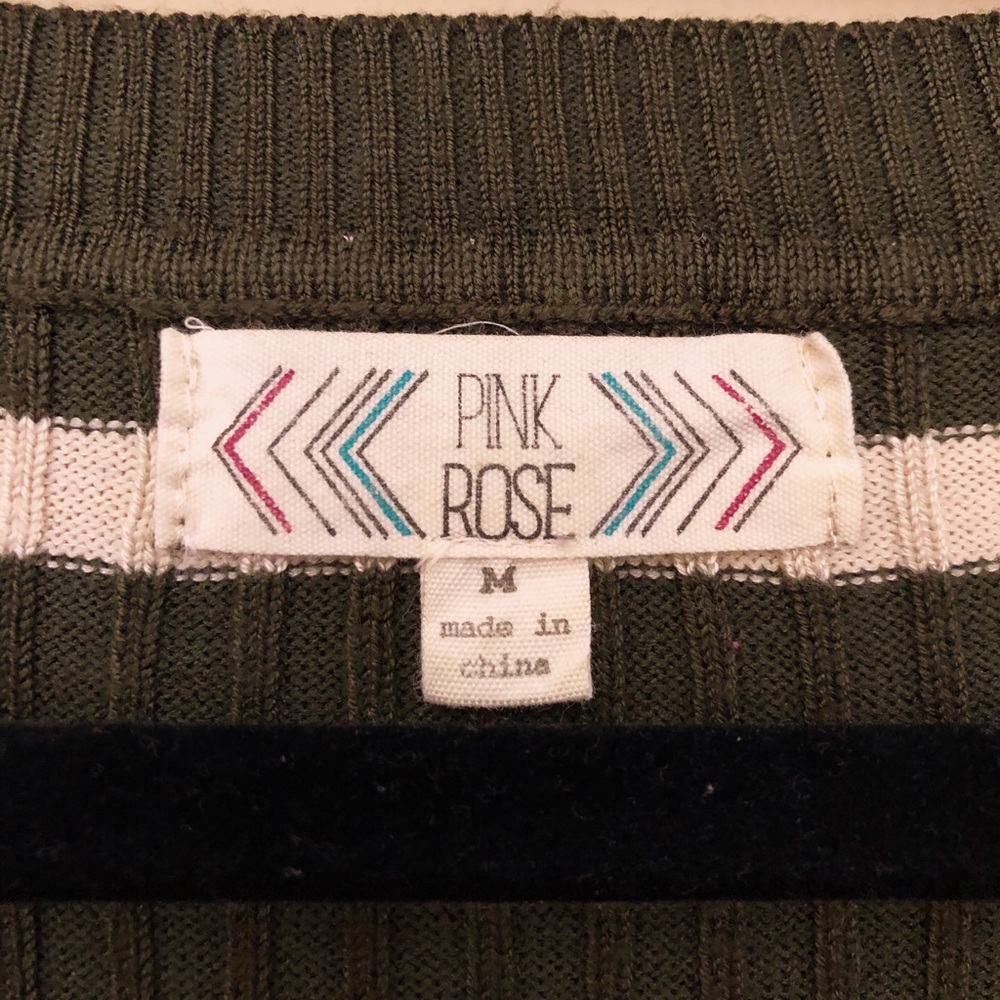 Pink Rose | Ribbed Bodycon Cold Shoulder Dress - Picture 3 of 4